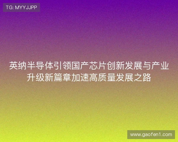 英纳半导体引领国产芯片创新发展与产业升级新篇章加速高质量发展之路